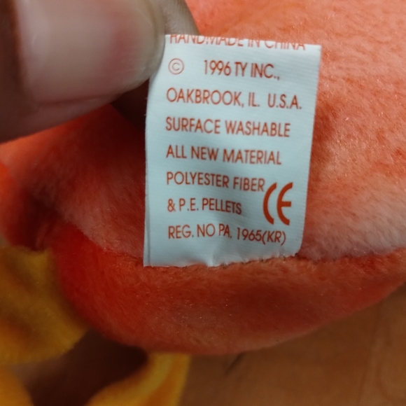 ÷STRUT the rooster Red Tye-Dye original ty beanie baby Barnyard RETIRED RARE - Picture 8 of 9